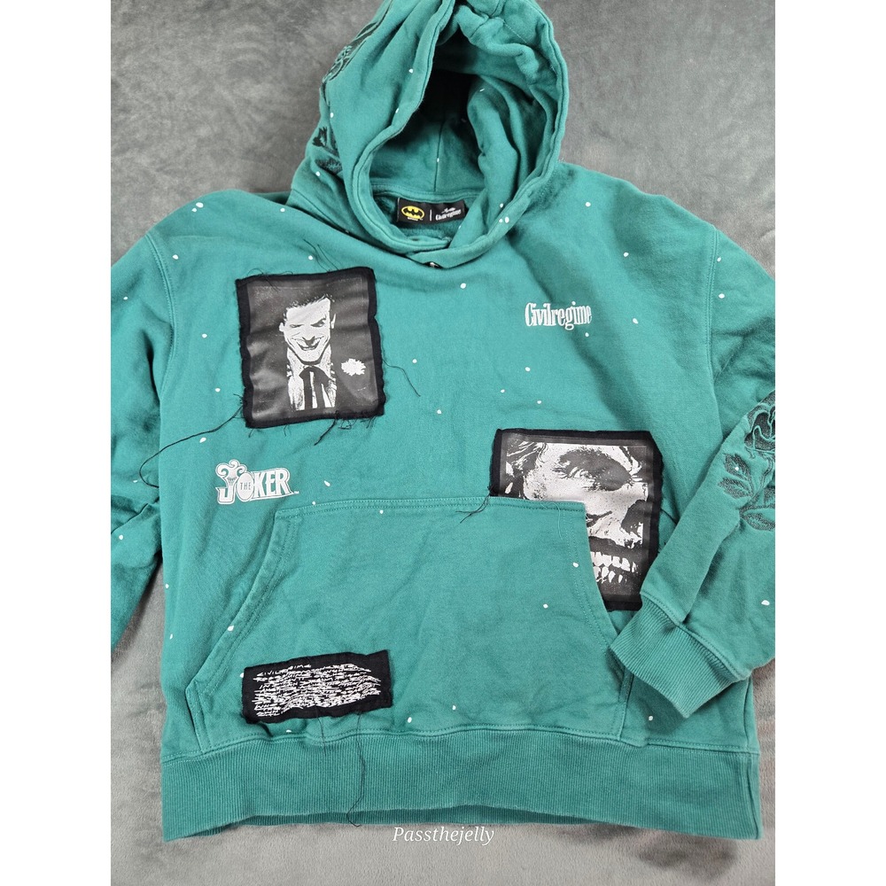 Joker x Civil Regime‎ Hoodie Large Soldout Limited Gotham Patchwork Embroidered